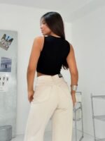 LUCY                                                                                    wide leg con brillo color natural - Imagen 2