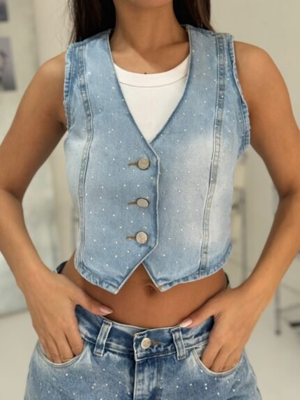 SARA  chaleco con brillo