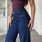 SONIA wide leg con tachas